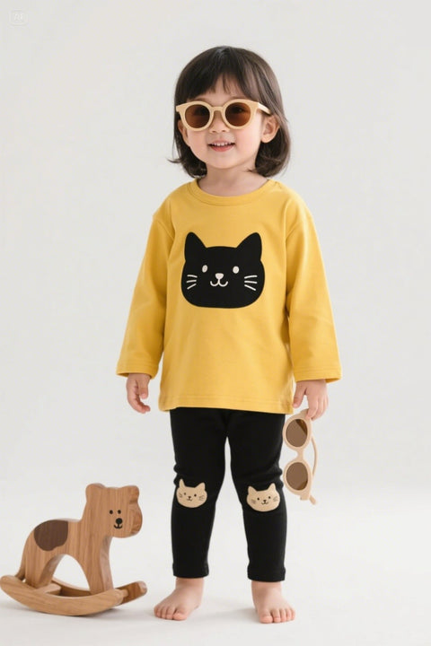 All-Weather Kids Tracksuit – Full Sleeve Sweat Shirt and Black Trouser Set for Active Boys & Girls