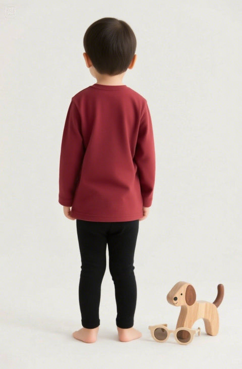 All-Weather Kids Tracksuit –Ronaldo 7 print Full Sleeve Sweat Shirt and Black Trouser Set for Active Boys & Girls