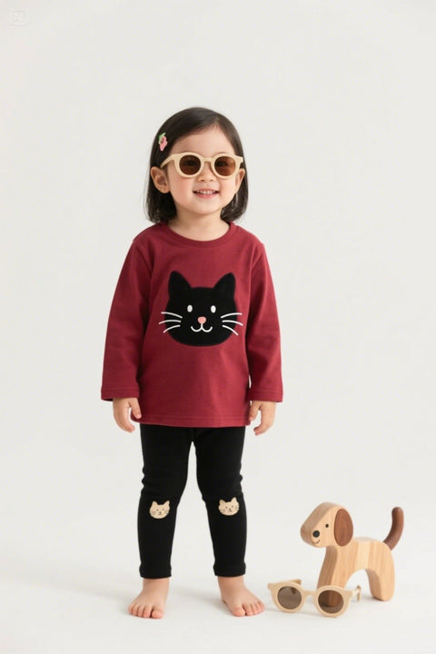 All-Weather Kids Tracksuit – Full Sleeve Sweat Shirt and Black Trouser Set for Active Boys & Girls