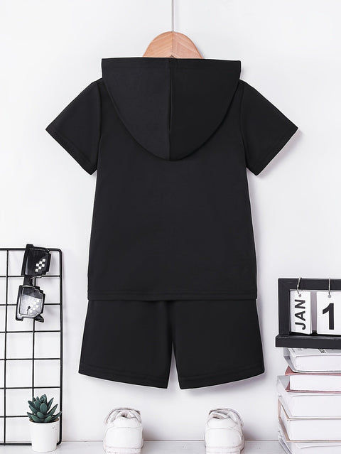 Boys' 2pcs Summer Outfit Set, Casual Fashion Short Sleeve T-Shirt and Shorts