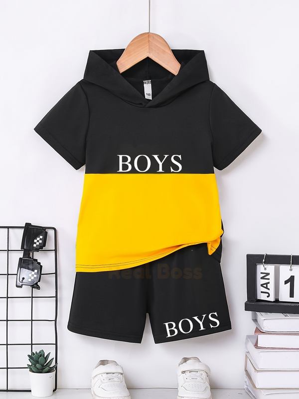 Boys' 2pcs Summer Outfit Set, Casual Fashion Short Sleeve T-Shirt and Shorts