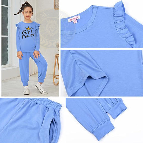 Girl Power Kids 2-Piece Outfit – Stylish Full Sleeve T-Shirt & Trouser Set